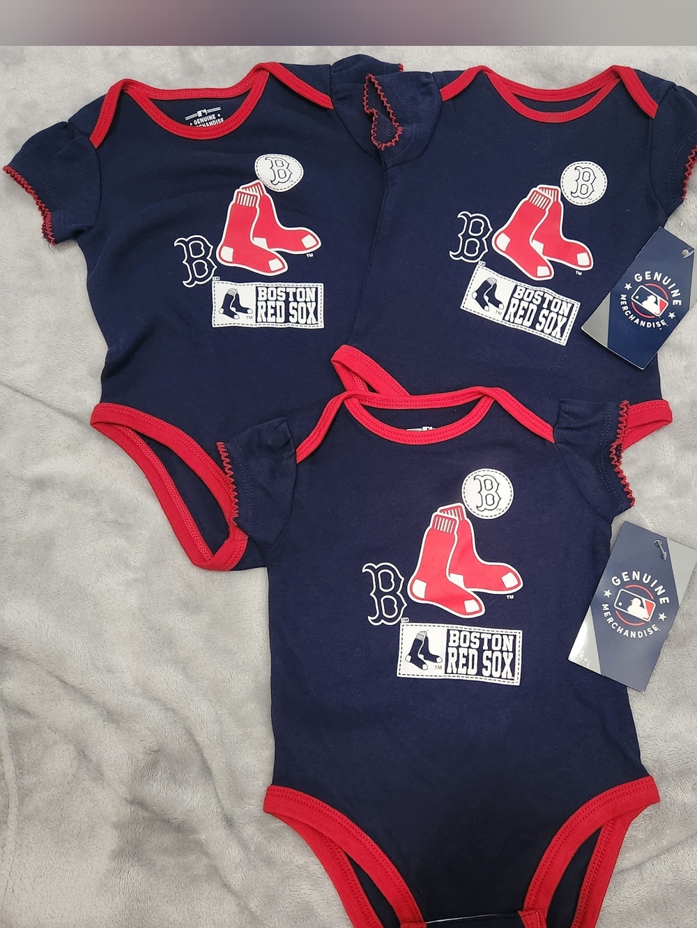 MLB Genuine Merchandise Boston Red Sox Baby Bodysuits NWT, 0/3M 3/6M 12M